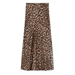 NWOT The Kooples Leopard Silk Skirt